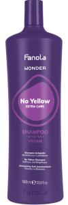 Szampon do włosów blond tonujący - nawilżający FANOLA WONDER NO YELLOW 1000 ml (likwidujący żółte refleksy)