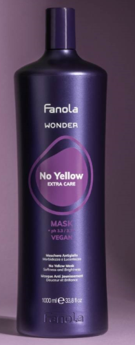 Maska do włosów blond tonująca - nawilżająca FANOLA WONDER NO YELLOW 1000 ml (likwidujący żółte refleksy)