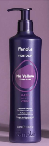 Maska do włosów blond tonująca - nawilżająca FANOLA WONDER NO YELLOW 350 ml (likwidujący żółte refleksy)