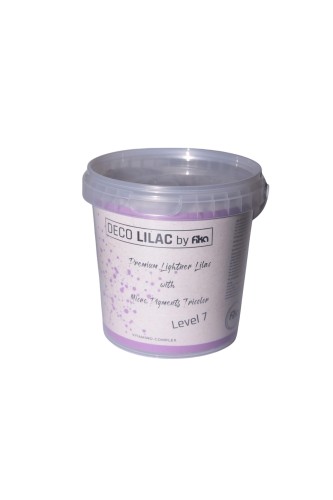 Rozjaśniacz do włosów DECO LILAC by FIKA - Premium Lightner Lilac with Micro Pigments Tricolor  - NO yellow - vitamino complex 500g 