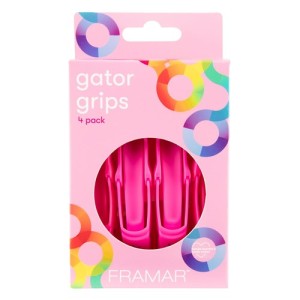 Framar Gator Grips, klipsy do włosów, różowe, 4szt.