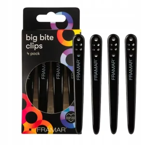Framar Big Bite Clips, klipsy do włosów, 4szt. BLACK
