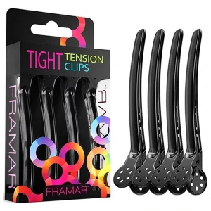 Framar Tight Tension Clips, klipsy do włosów 4szt BLACK