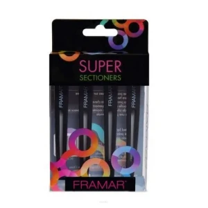 Framar Super Sectioner, klipsy do włosów, czarne, 4szt