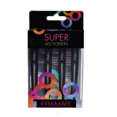 Framar Super Sectioner, klipsy do włosów, czarne, 4szt