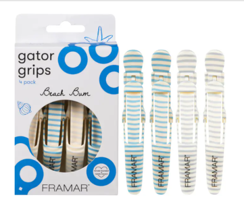Framar Gator Grips,  BEACH BUM klipsy do włosów 4szt. LIMITED EDITION